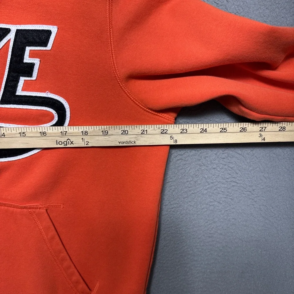Vintage Nike Hoodie‎ Mens Sz Medium Orange Swoosh Script Spellout Y2k Streetwear